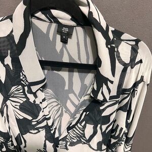 River Island Black and White Sheer Duster